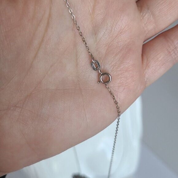 Vintage Sterling Silver Floral Filigree Smoky Quartz Crystal Pendant Necklace - Picture 10 of 16